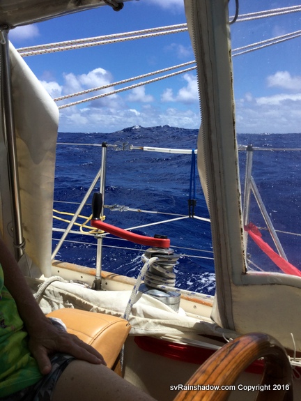 Blue skies, warm water and big messed up waves.